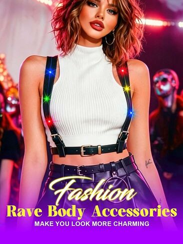 Yonamix Light Up Rave Accessories Body Harness Belt for Women in Saudi Arabia