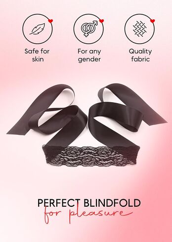 Lace Adjustable Handcuffs with Chain Silk Satin Heart Shaped Breast Set for Couples in Kuwait