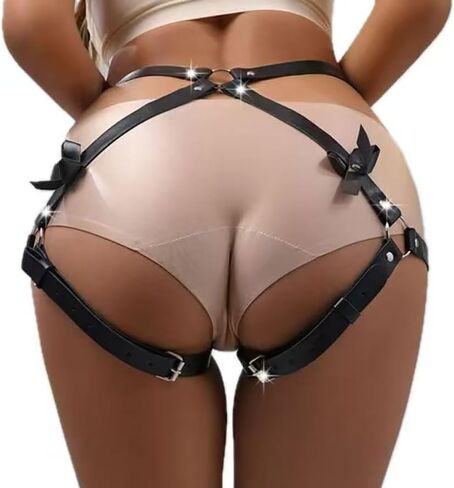 Punk Leather Thigh Harness & Garter Belt for Women - Body Harness Lingerie, Waist Leg Garter for Halloween, Party, Nightclub in Saudi Arabia