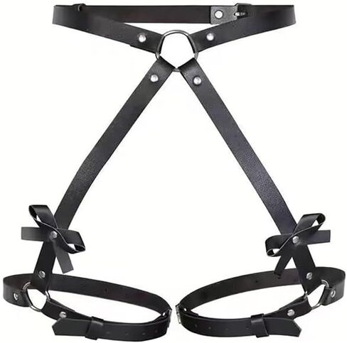 Punk Leather Thigh Harness & Garter Belt for Women - Body Harness Lingerie, Waist Leg Garter for Halloween, Party, Nightclub in Saudi Arabia