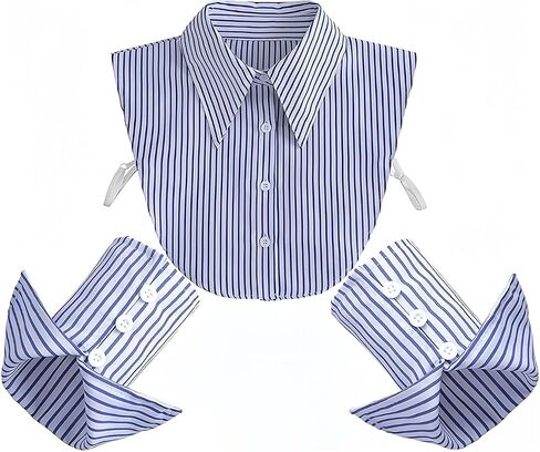 3 PS Detachable collar shirt detachable collar and cuff set - Vintage half-collar shirt in Saudi Arabia