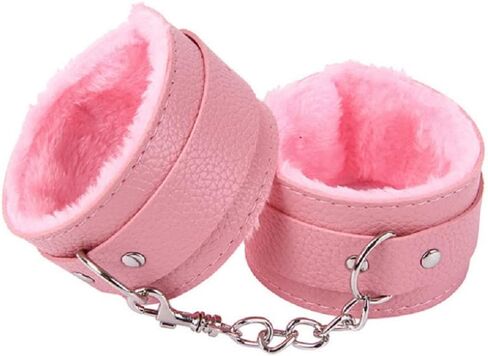 Tenghong2022 Fluffy Wrist Leather Handcuffs Bracelet Soft Plush Lining Wrist Handcuffs Bracelet Leg Cuffs Role Play Exercise Bands Leash Detachable for Home Yoga Gyms Party Cosplay Jewelry in Kuwait