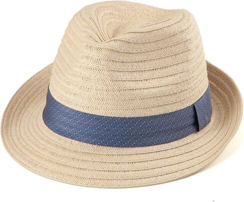 2Pack Beige Straw Trilby Fedora Hat 7 1/4, Adjustable, fit 56-58cm in Kuwait