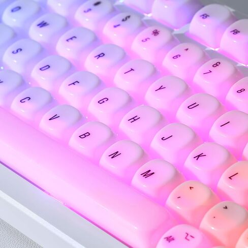 Yunzii 140 Keys MOA Keycaps ، Dye-Subsion PBT Custom keycap set for moa profile ، ceycap purple tradient capt for mx switches mechanical gaming keyboard (purple) in Kuwait