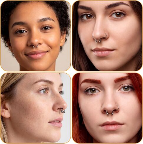 10pcs Horseshoe Rings 16G Silver Horseshoe Septum Ring Stainless Steel Septum Piercing Jewelry Nose Rings Hoop Cartilage Earrings Helix Tragus Piercing Ring Earring Hoop For Women Men in Kuwait