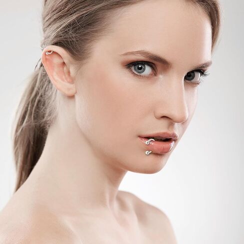 8pcs Horseshoe Rings Silver 16G Horseshoe Septum Ring Surgical Steel Nose Rings Hoop Cartilage Earrings Nose Eyebrow Tragus Helix Lip Ring Small Septum Piercing Jewelry For Women Men 6/8/10/12mm in Kuwait