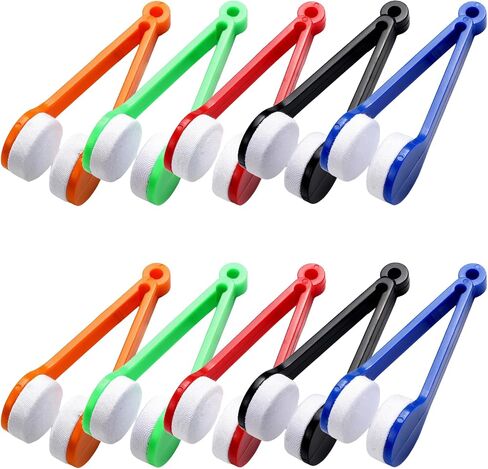 3PCS Mini Eyeglass Cleaner Brush, Portable Microfiber Sunglasses Cleaner Clip(Black Blue Red) in Saudi Arabia