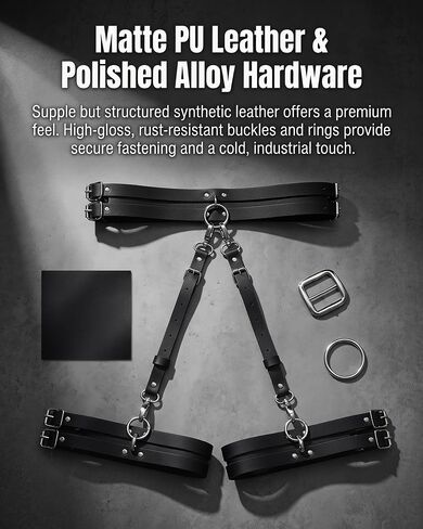 Punk Leather Thigh Harness & Garter Belt Set for Women, Gothic Lingerie Adjustable Waist Cincher with Anti-Slip Leg Straps, Body Harness for Nightclub,Halloween,Cosplay, Rave Party Fashion accessories in Saudi Arabia