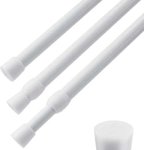 2 Pack Spring Tension Curtain Rods White Ajustable 53-98inchs, 0.86inch Diameter, Extension Spring Tension Rods Suitable for Use in Bathroom Window Screen Curtain Wardrobe (white) in Saudi Arabia