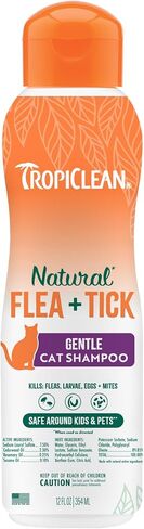 TropiClean Gentle Flea Shampoo for Cats, Flea and Tick Prevention for Cats, Powerful & Natural Defense, Made in USA, 12 oz. in Kuwait