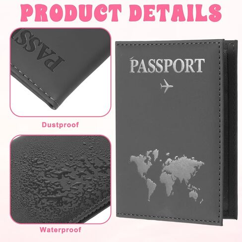 3 Pack Passport Covers, Passport Holder for Travel PU Leather Passports Wallet Cover Case for Women and Men Travel Essentials Accessories in Saudi Arabia