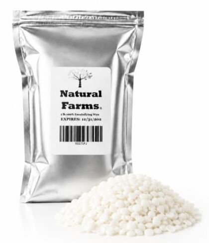 Natural Farms (1lb) Non-GMO Emulsifying Wax Pastilles NF – Plant-Based Cosmetic Grade Wax for Creams, Skincare & Soap making in Saudi Arabia