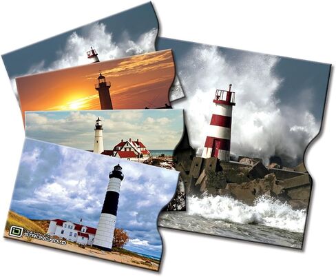 Identity Stronghold Designer Sleeves - Lighthouse Collection - Mini Combo Pack - 4 Credit/Debit Card Sleeves, 1 Passport Sleeve in Saudi Arabia