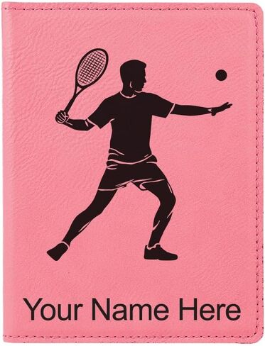 LaserGram Faux Leather Passport Holder, Tennis Player Man, Personalized Engraving Included (Teal) in Kuwait
