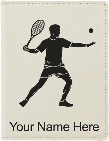 LaserGram Faux Leather Passport Holder, Tennis Player Man, Personalized Engraving Included (Teal) in Kuwait