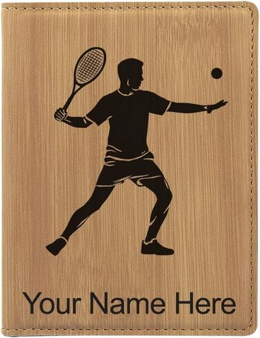 LaserGram Faux Leather Passport Holder, Tennis Player Man, Personalized Engraving Included (Teal) in Kuwait