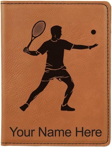LaserGram Faux Leather Passport Holder, Tennis Player Man, Personalized Engraving Included (Teal) in Kuwait
