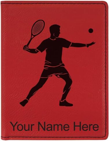 LaserGram Faux Leather Passport Holder, Tennis Player Man, Personalized Engraving Included (Teal) in Kuwait