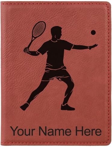 LaserGram Faux Leather Passport Holder, Tennis Player Man, Personalized Engraving Included (Teal) in Kuwait