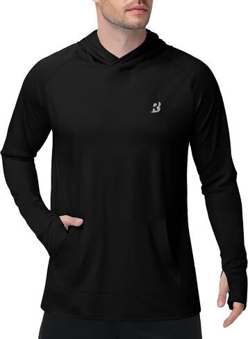 Roadbox Mens UPF 50+ Sun Protection Hoodie, Long Sleeve UV SPF Fishing Shirts, Lightweight Rash Guard for Hiking Running in Kuwait