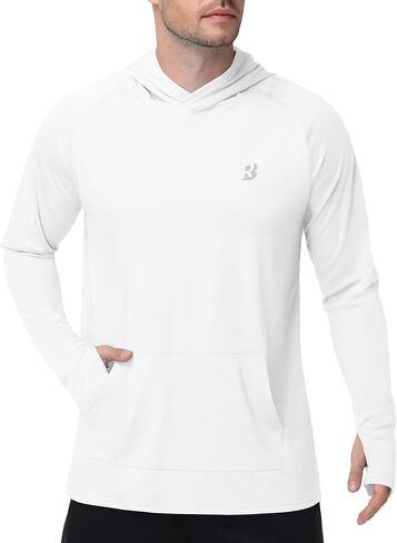 Roadbox Mens UPF 50+ Sun Protection Hoodie, Long Sleeve UV SPF Fishing Shirts, Lightweight Rash Guard for Hiking Running in Kuwait