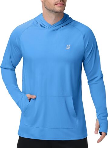 Roadbox Mens UPF 50+ Sun Protection Hoodie, Long Sleeve UV SPF Fishing Shirts, Lightweight Rash Guard for Hiking Running in Kuwait