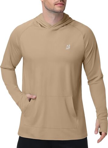 Roadbox Mens UPF 50+ Sun Protection Hoodie, Long Sleeve UV SPF Fishing Shirts, Lightweight Rash Guard for Hiking Running in Kuwait