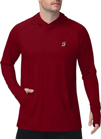 Roadbox Mens UPF 50+ Sun Protection Hoodie, Long Sleeve UV SPF Fishing Shirts, Lightweight Rash Guard for Hiking Running in Kuwait