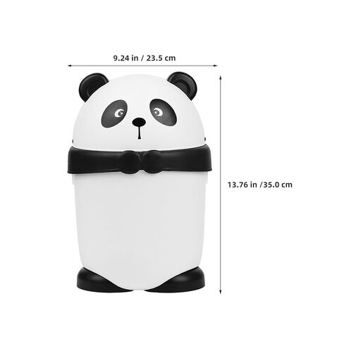 2pcs Cartoon Panda Trash Can with Lid, Cute Mini Wastebasket for Living Room Kitchen Bedroom, Flip-top Desktop Garbage Bin for Home Décor in Saudi Arabia