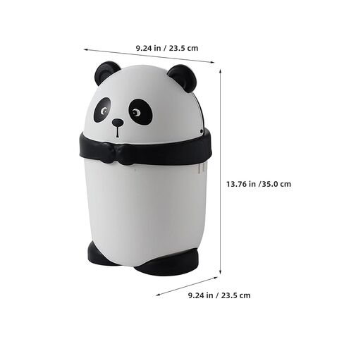 Alipis 2pcs Cute Panda Trash Can with Lid, Small Table Top Waste Receptacle for Bedroom Kitchen Office, Multifunctional Mini Desk Bin for Home Spaces in Kuwait