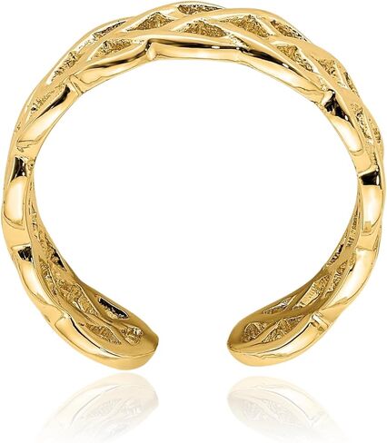 IceCarats 14K Solid Yellow Gold Woven Celtic Knot Claddagh Adjustable Toe Ring Polished For Her For Him in Kuwait