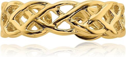 IceCarats 14K Solid Yellow Gold Woven Celtic Knot Claddagh Adjustable Toe Ring Polished For Her For Him in Kuwait