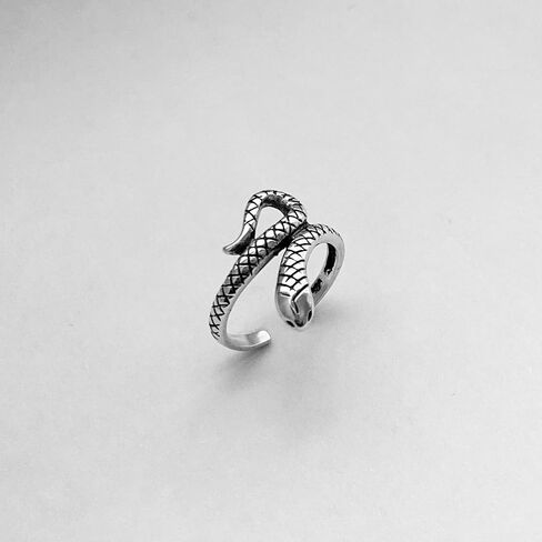 Sterling Silver Snake Toe Ring, Silver Ring, Reptile Ring, Pinky Ring, Adjustable Ring in Saudi Arabia