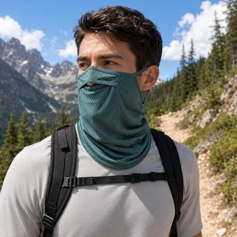 Sun Protection Face Mask with Neck Cover, Cooling Breathable Ear Loop Neck Gaiter for Fishing Cycling Running in Saudi Arabia