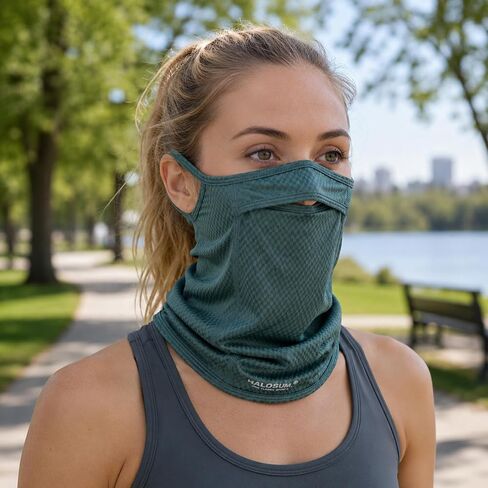 Sun Protection Face Mask with Neck Cover, Cooling Breathable Ear Loop Neck Gaiter for Fishing Cycling Running in Saudi Arabia