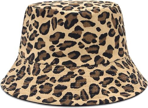 YAMEIZE Retro Style Bucket Hat for - Women Men Leopard Print Hat Fishing Cap Sun Hat Fishmen Hiking Beach Party Outdoor in Saudi Arabia