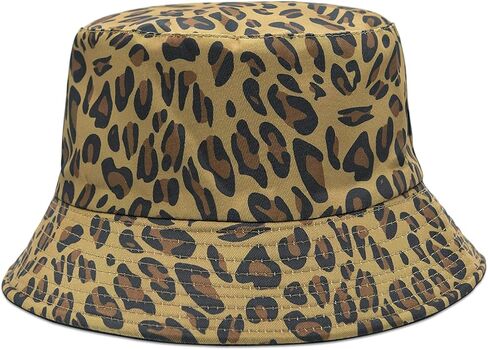 YAMEIZE Retro Style Bucket Hat for - Women Men Leopard Print Hat Fishing Cap Sun Hat Fishmen Hiking Beach Party Outdoor in Kuwait