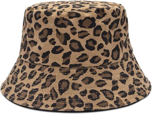 YAMEIZE Retro Style Bucket Hat for - Women Men Leopard Print Hat Fishing Cap Sun Hat Fishmen Hiking Beach Party Outdoor in Kuwait