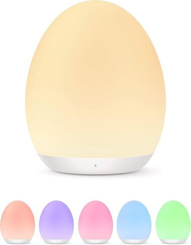 Night Light for Kids, Baby Night Light with 7 Colors Changing Mode & Stepless Dimming, Nursery Night Light BPA Free,Rechargeable Egg Night Light for Breastfeeding 1h Timer & Touch Control in Saudi Arabia