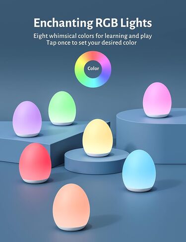 Night Light for Kids, Baby Night Light with 7 Colors Changing Mode & Stepless Dimming, Nursery Night Light BPA Free,Rechargeable Egg Night Light for Breastfeeding 1h Timer & Touch Control in Saudi Arabia