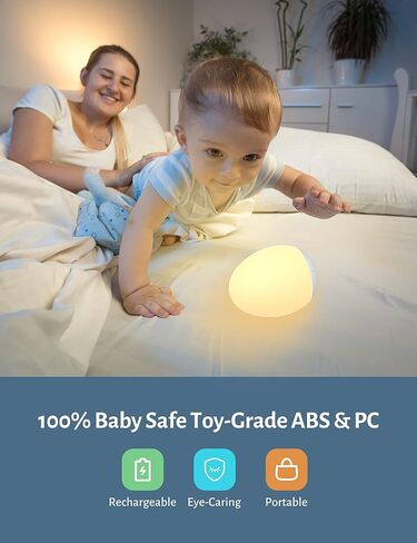 Night Light for Kids, Baby Night Light with 7 Colors Changing Mode & Stepless Dimming, Nursery Night Light BPA Free,Rechargeable Egg Night Light for Breastfeeding 1h Timer & Touch Control in Saudi Arabia