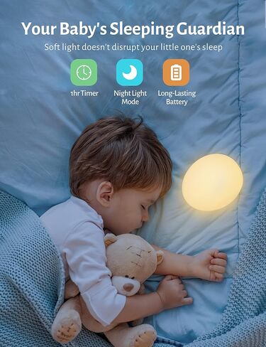 Night Light for Kids, Baby Night Light with 7 Colors Changing Mode & Stepless Dimming, Nursery Night Light BPA Free,Rechargeable Egg Night Light for Breastfeeding 1h Timer & Touch Control in Saudi Arabia