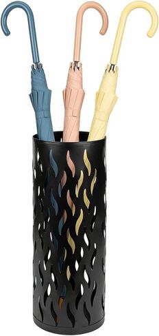 Umbrella Holder, Metal Umbrella Stand for Entryway, Umbrella Storage Rack with 4 Hooks Decor, Home, Office,5.8 × 5.8 × 16.4 (White) in Saudi Arabia