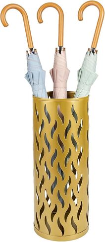 Umbrella Holder, Metal Umbrella Stand for Entryway, Umbrella Storage Rack with 4 Hooks Decor, Home, Office,5.8 × 5.8 × 16.4 (White) in Saudi Arabia