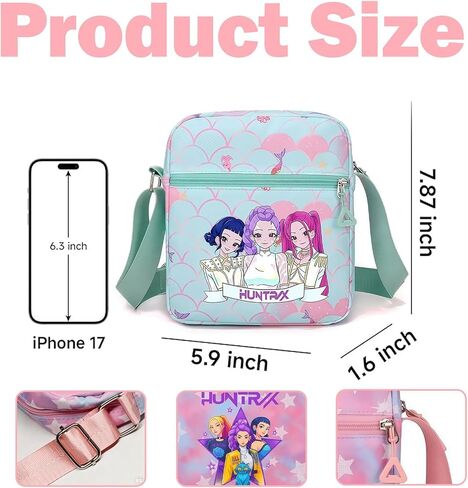 For Demon Hunters mini crossbody bag, For Korean idol,also a shoulder bag, features a cartoon pattern design.(Pink) in Saudi Arabia
