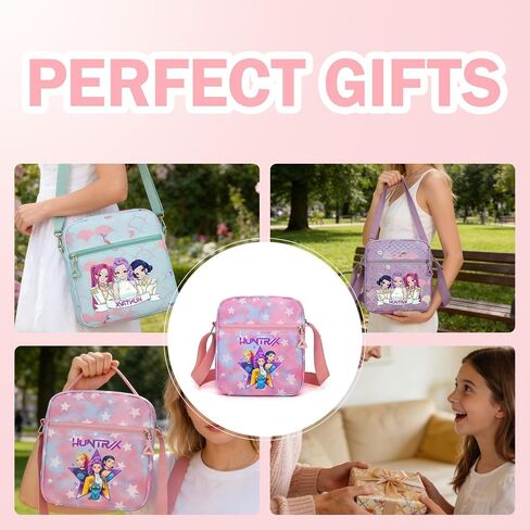 For Demon Hunters mini crossbody bag, For Korean idol,also a shoulder bag, features a cartoon pattern design.(Pink) in Saudi Arabia