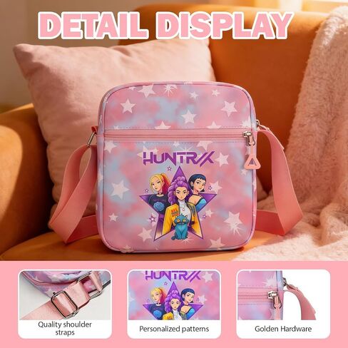 For Demon Hunters mini crossbody bag, For Korean idol,also a shoulder bag, features a cartoon pattern design.(Pink) in Saudi Arabia