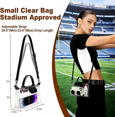 Clear Bag for Stadium Events, Small Crossbody Purse for Concerts, Sports Events World Cup, Durable Waterproof in Kuwait