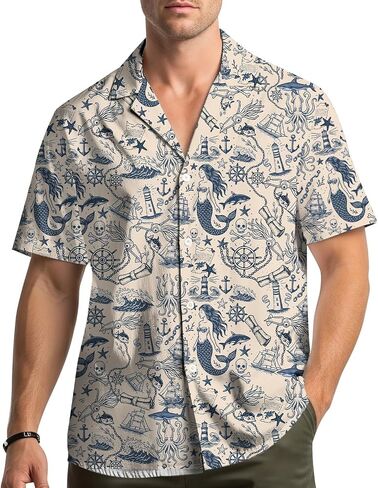 Tropical Tractor Hawaiian Shirt for Men Women, Tractor Printed Shirt Button Down Short Sleeve, Farm Workwear Gift in Saudi Arabia