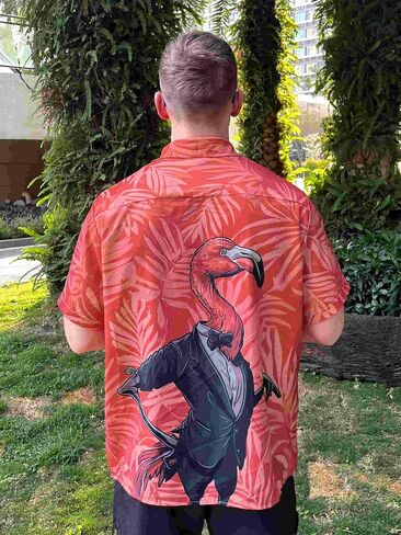 Men's Funny Hawaiian Shirt, Bold Graphic Print, Short Sleeve Vacation Shirt, Tropical Casual Beach in Saudi Arabia